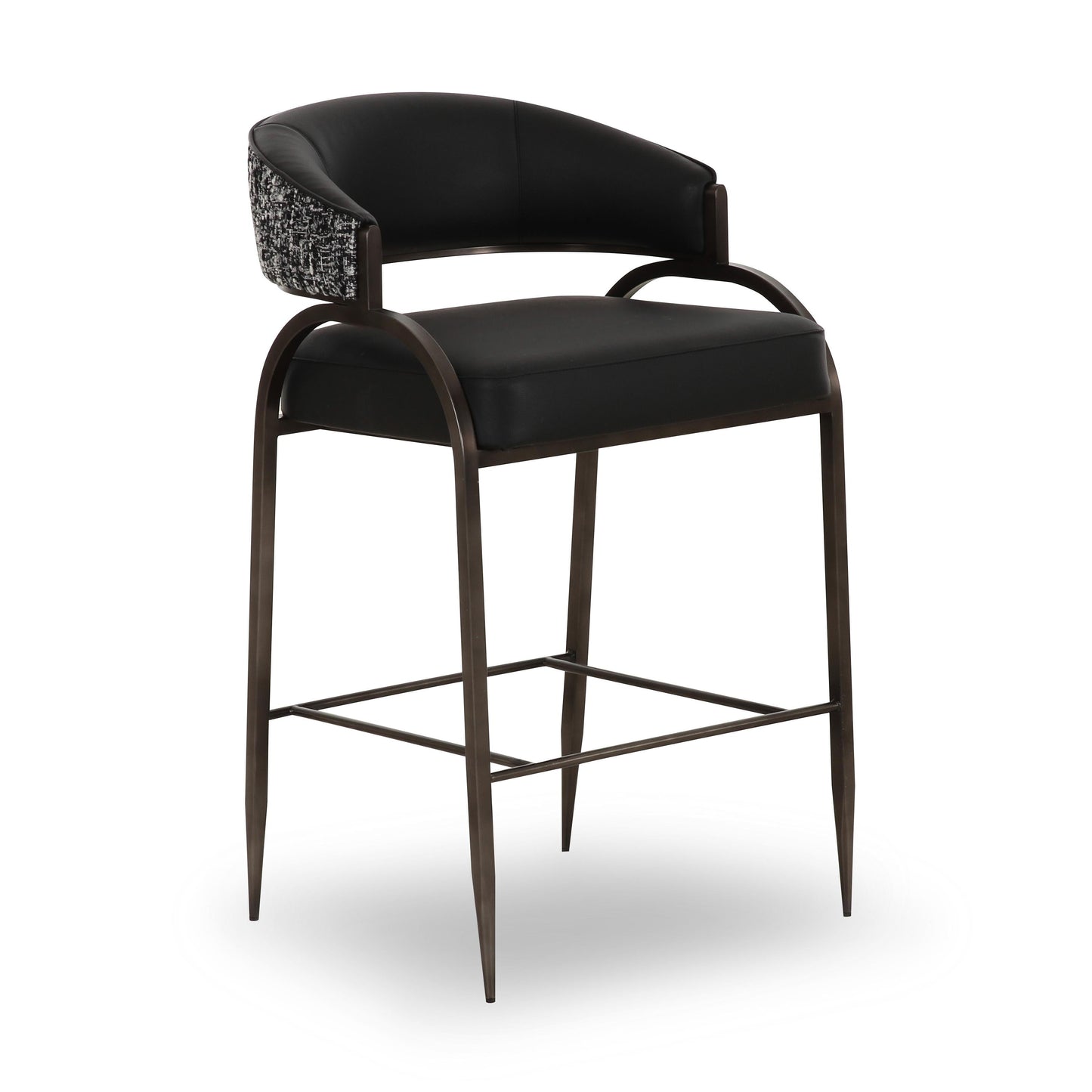 Tatum 2-Tone Performance Vegan Leather Counter Stool - Black