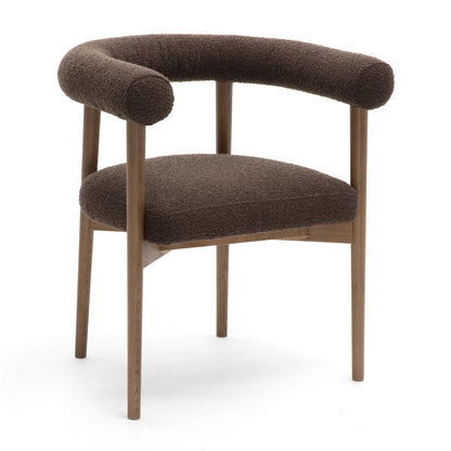 Spara Performance Boucle Dining Chair - Chocolate Brown