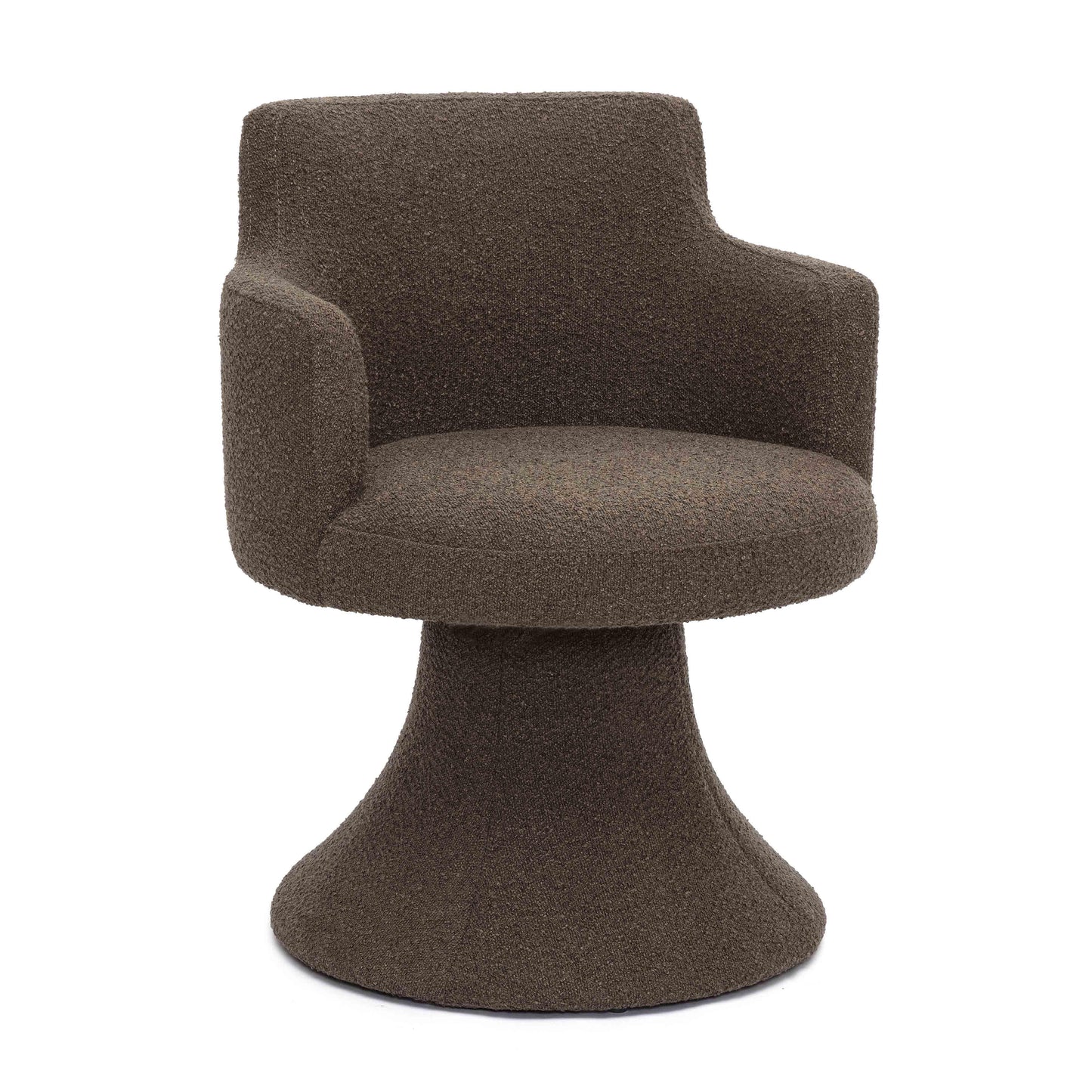 Jeffree Performance Boucle Swivel Dining Chair - Chocolate Brown