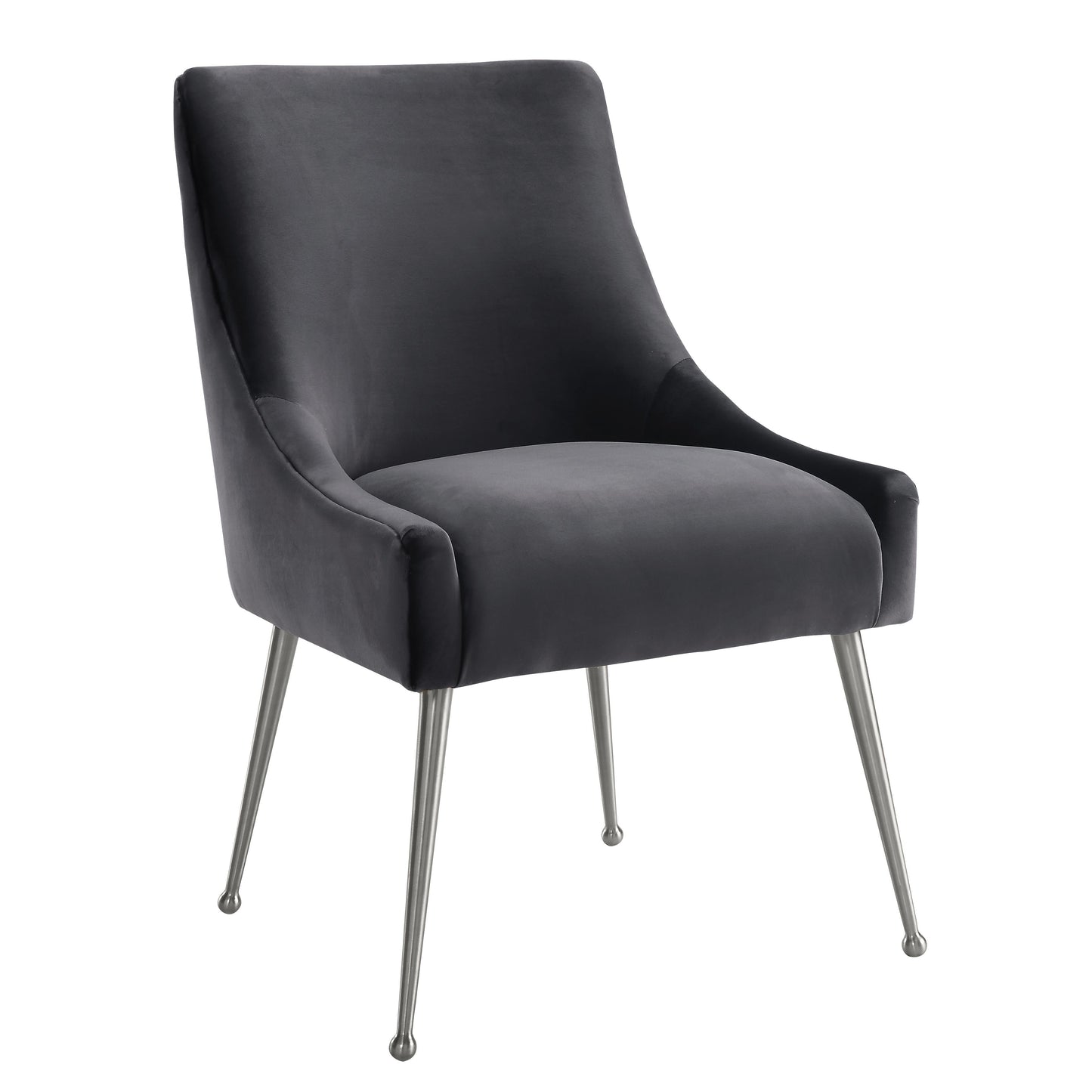 Beatrix Grey Performance Velvet Dining Chair - Silver Legs - Default Variant