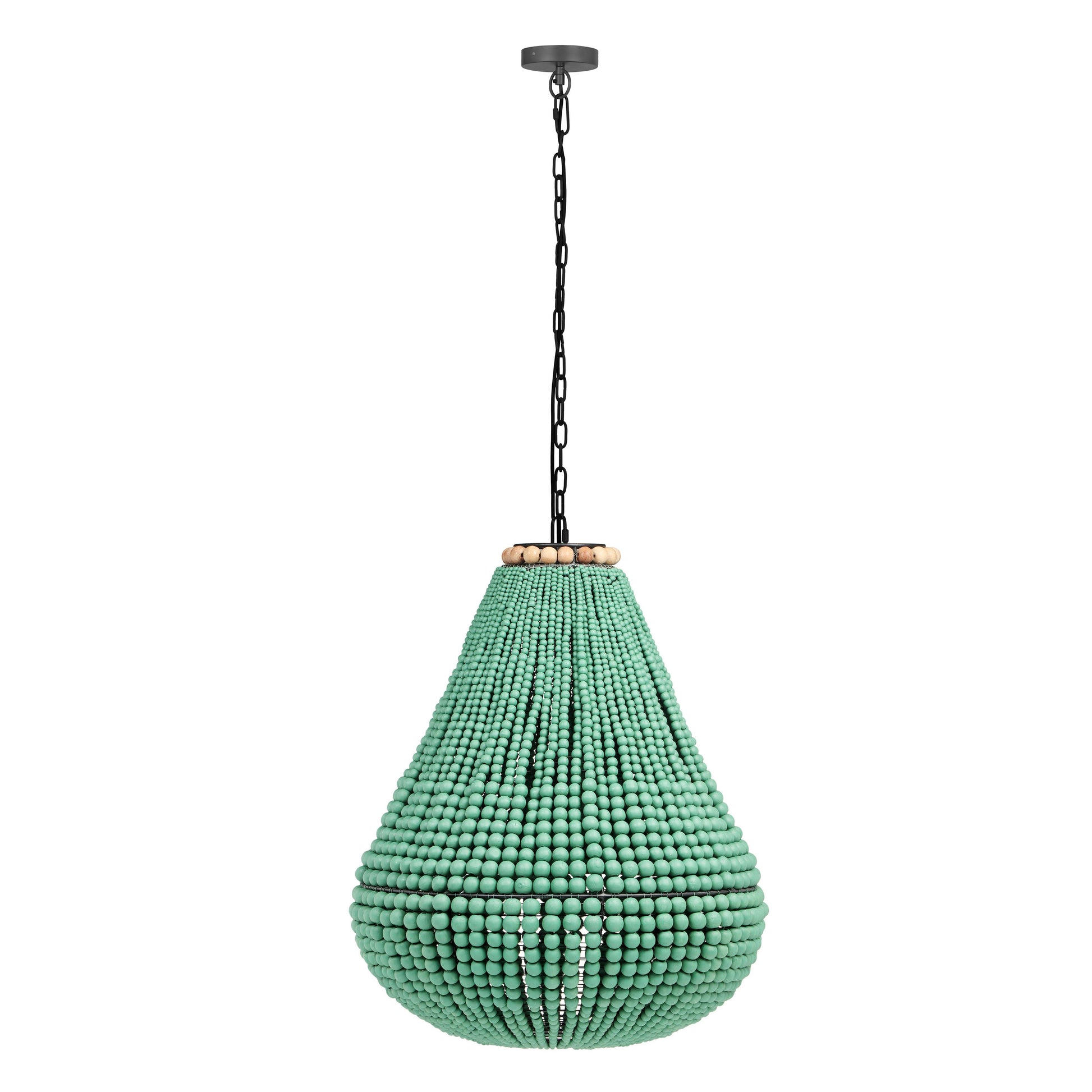 Palani Green Wooden Bead Chandelier - Default Variant