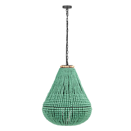 Palani Green Wooden Bead Chandelier - Default Variant