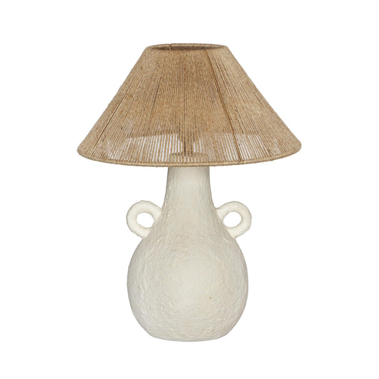 Lalit Natural &amp; White Ceramic Table Lamp