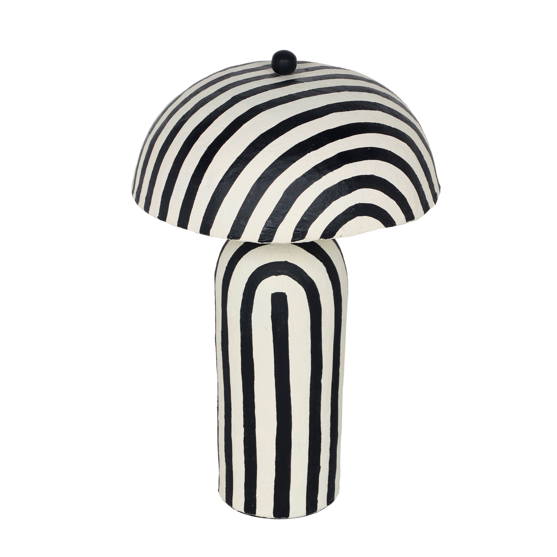 Maiori Striped Papier Mache Table Lamp