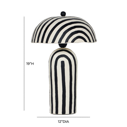 Maiori Striped Papier Mache Table Lamp