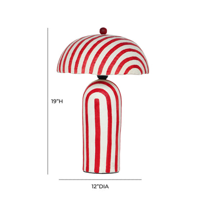 Maiori Striped Papier Mache Table Lamp