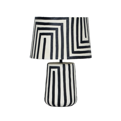 Minori Black Striped Papier Mache Table Lamp - Default Variant