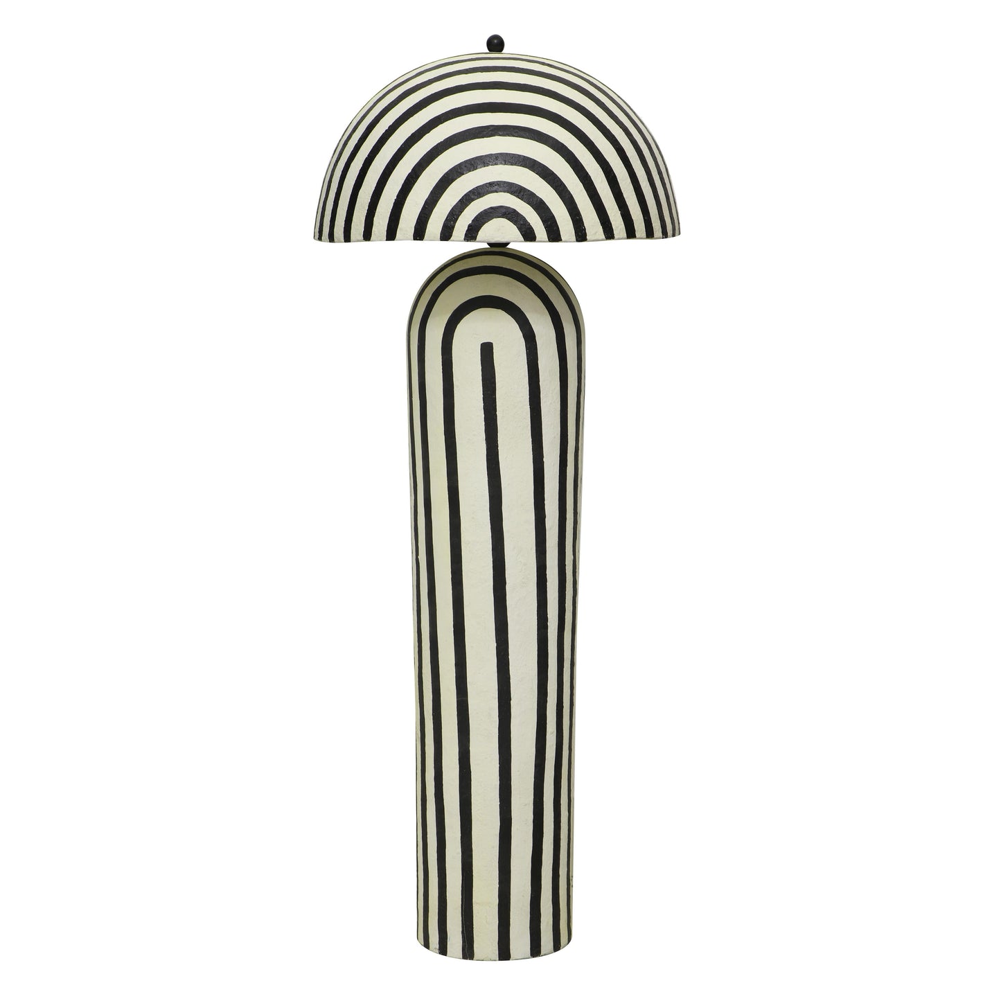 Maiori Black Striped Papier Mache Floor Lamp - Default Variant