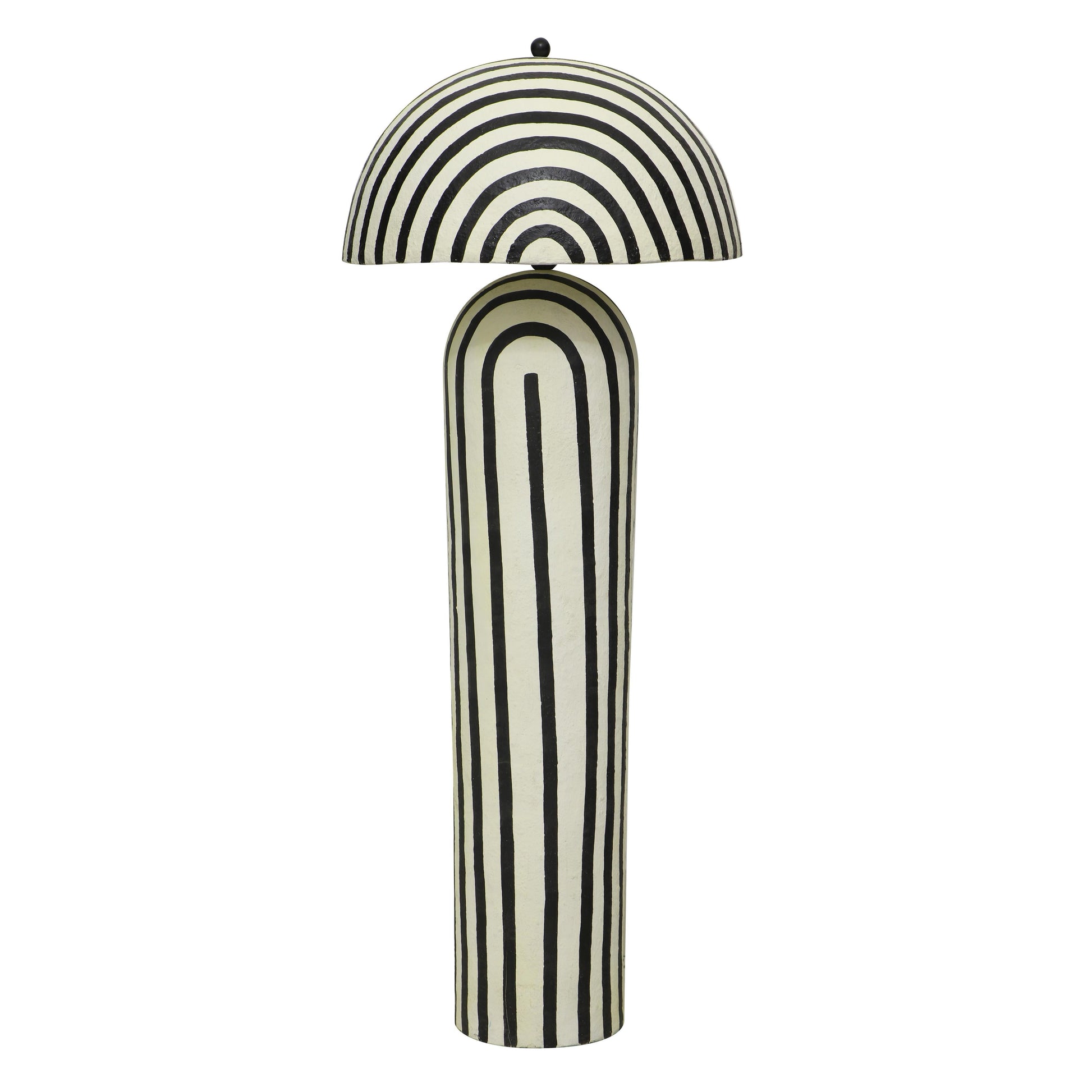 Maiori Black Striped Papier Mache Floor Lamp - Default Variant