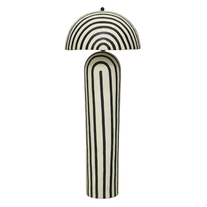 Maiori Black Striped Papier Mache Floor Lamp - Default Variant