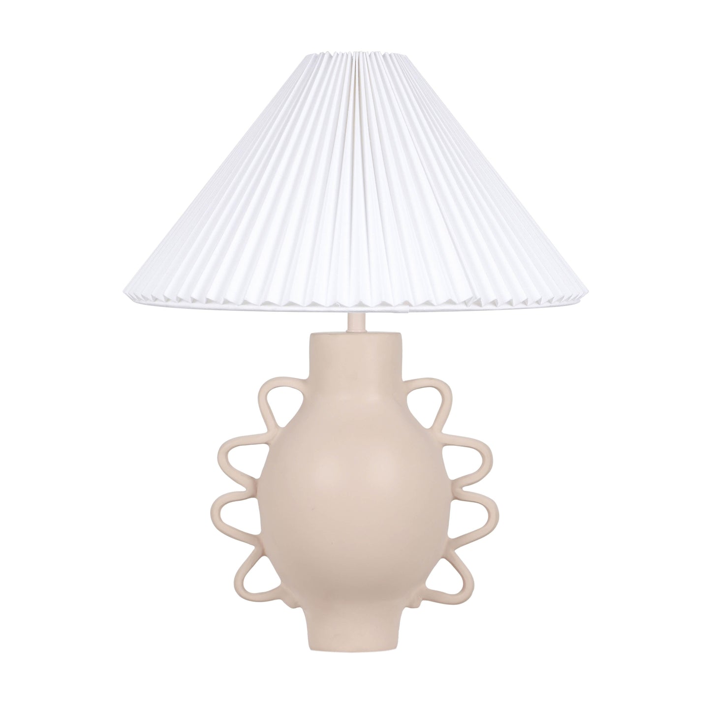 Hazza Pleated Table Lamp - Cream