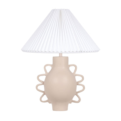 Hazza Pleated Table Lamp - Cream