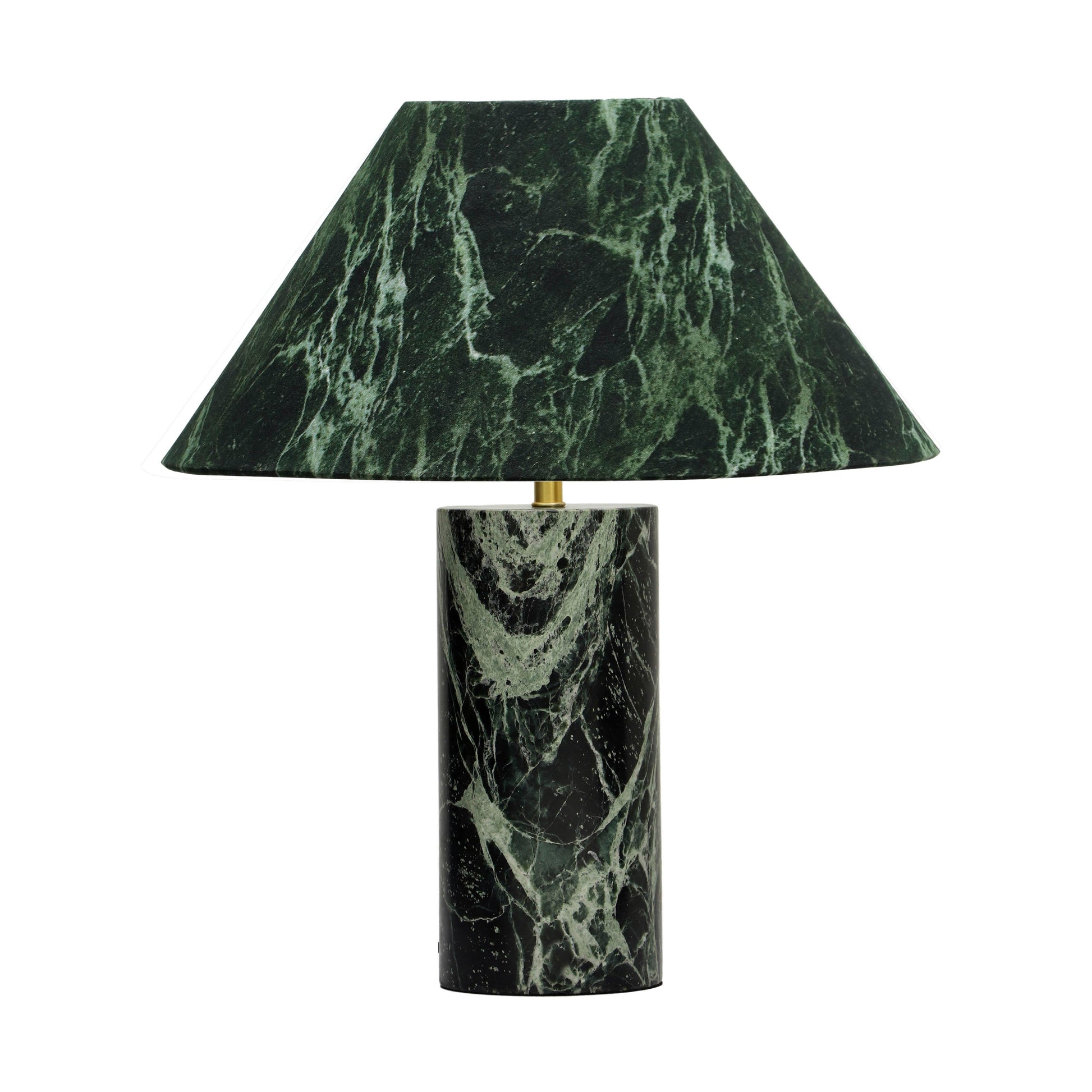 Mable Marble Print Table Lamp - Green