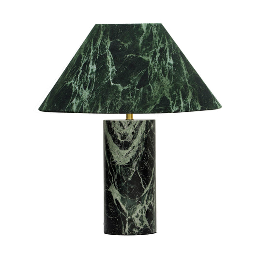 Mable Marble Print Table Lamp - Green