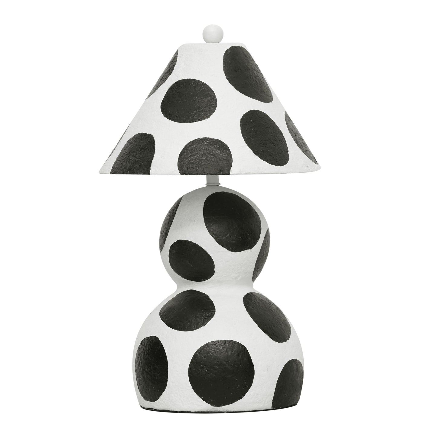 Lerici Black and White Papier Mache Table Lamp - Default Variant