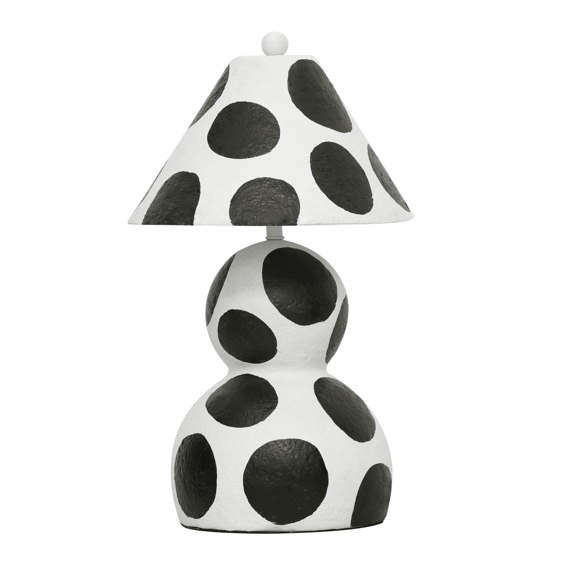 Lerici Black and White Papier Mache Table Lamp - Default Variant