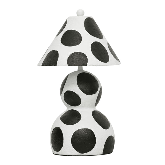 Lerici Black and White Papier Mache Table Lamp - Default Variant