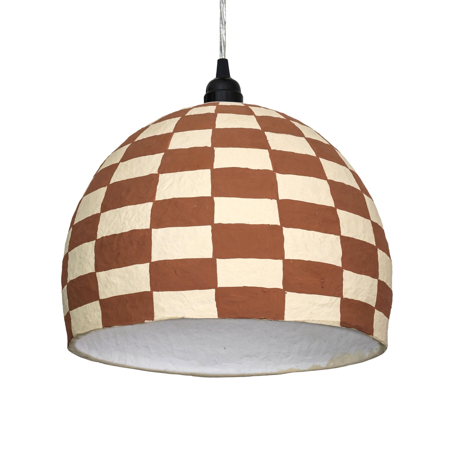 Taurus White and Terracotta Cotton Mache Pendant Lamp - Default Variant