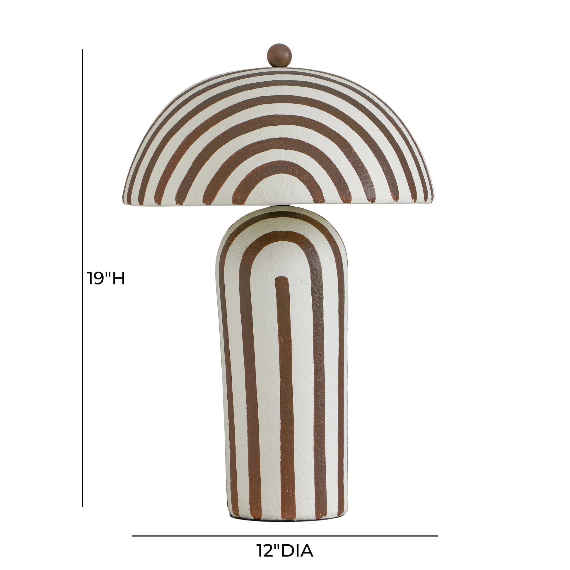 Maiori Striped Papier Mache Table Lamp