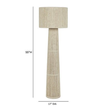 Tapered Natural Chenille Fiber Floor Lamp