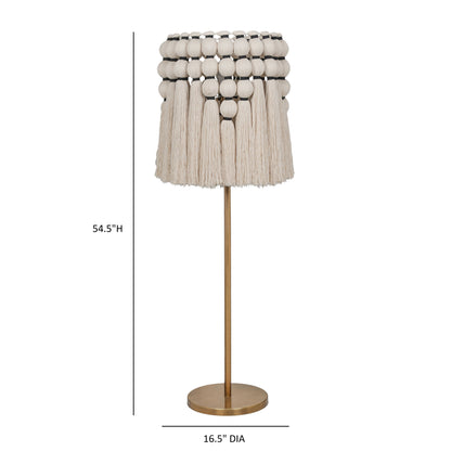 Tutu Cream Cotton Tasseled Floor Lamp