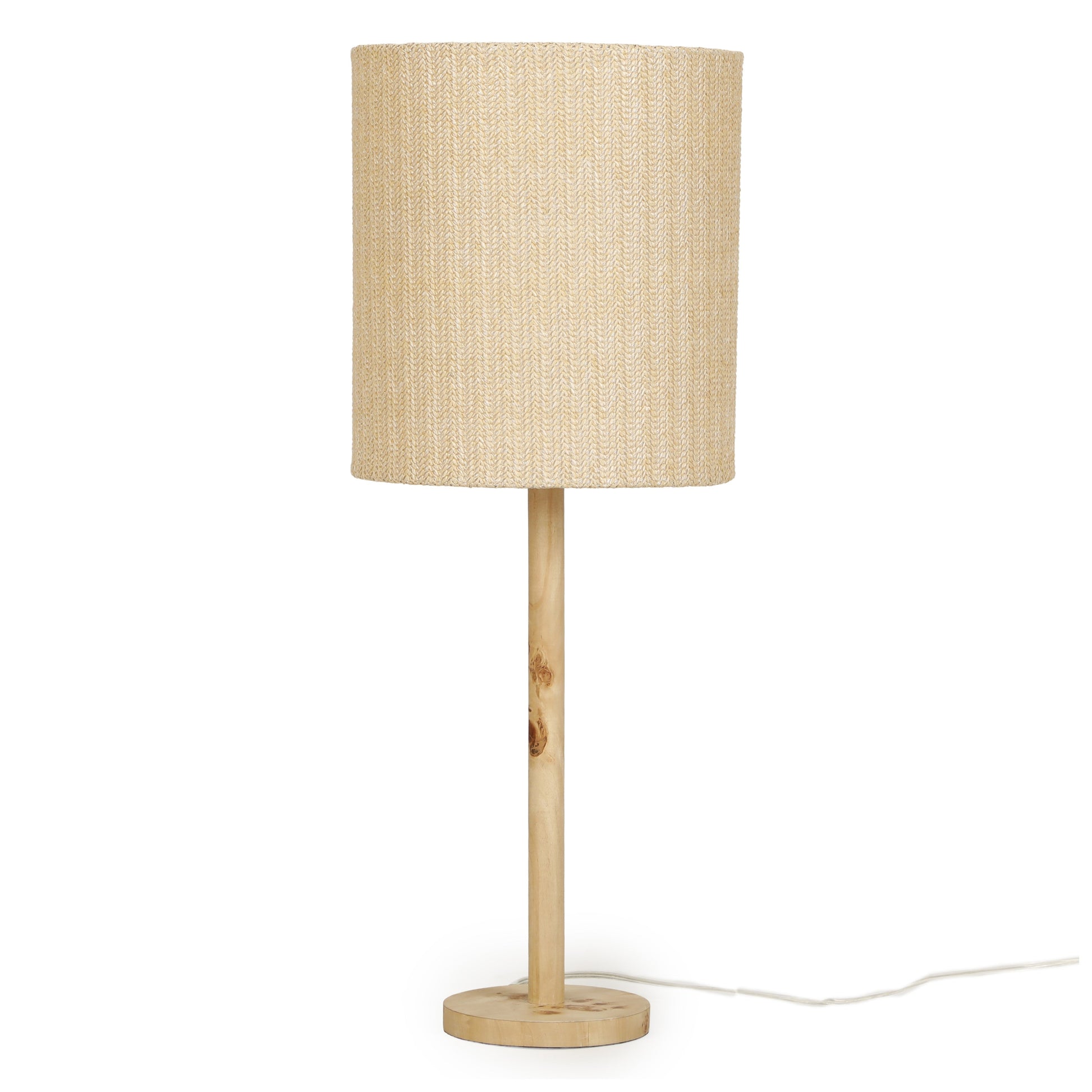 Lamia Natural Burl and Raffia Contract-Grade Table Lamp - Default Variant