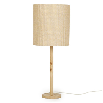 Lamia Natural Burl and Raffia Contract-Grade Table Lamp - Default Variant