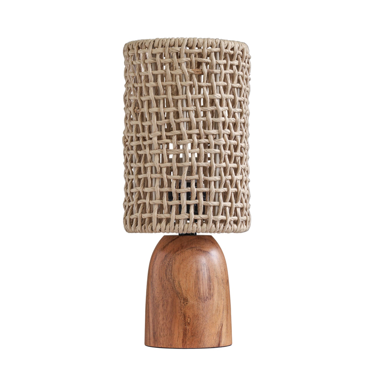 Kombu Natural Raffia and Wood Small Table Lamp - Default Variant