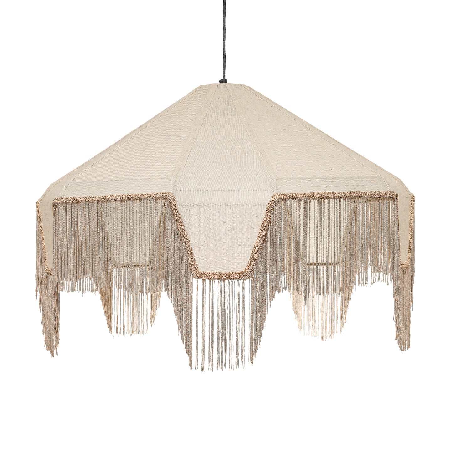 Buchanan Fabric Fringed Angled Pendant Light - Default Variant