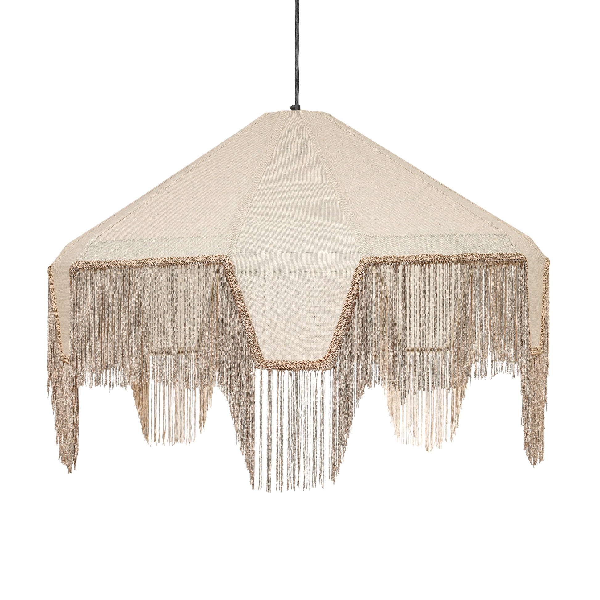 Buchanan Fabric Fringed Angled Pendant Light - Default Variant