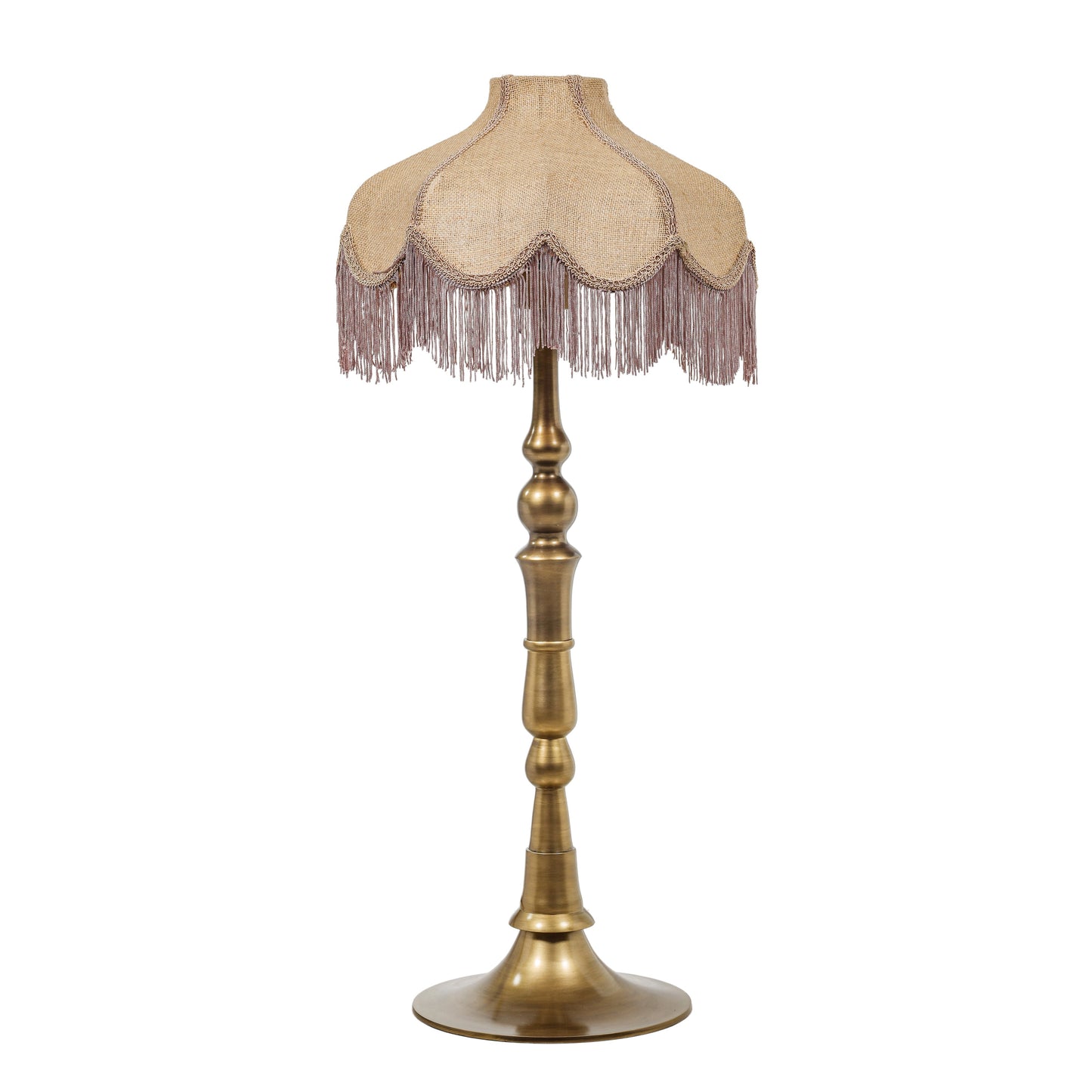 Buchanan Jute Fringed Scalloped Table Lamp - Default Variant