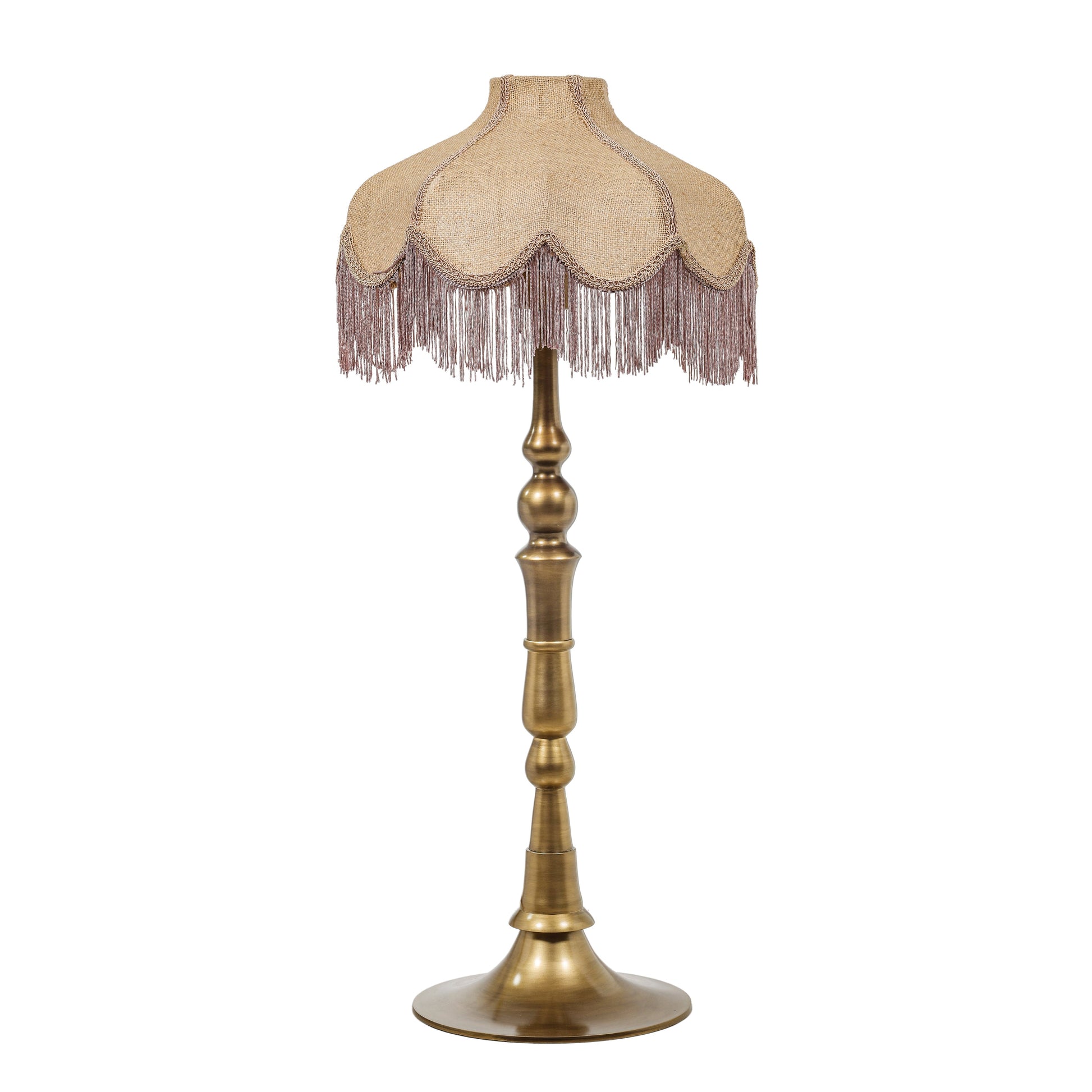 Buchanan Jute Fringed Scalloped Table Lamp - Default Variant