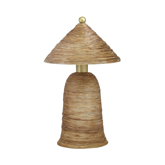 Coco Natural Coconut Fiber Pointed Table Lamp - Default Variant