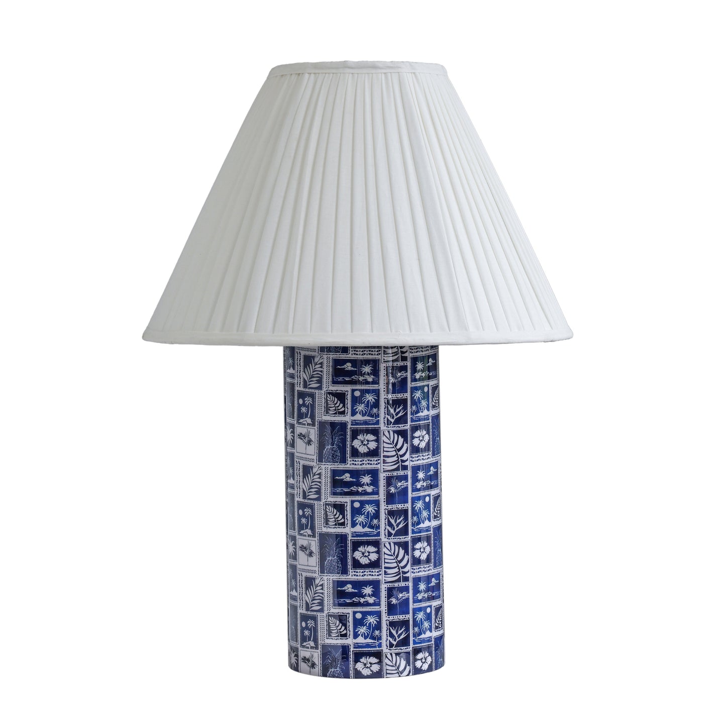 Stamp Blue Pleated Table Lamp - Default Variant