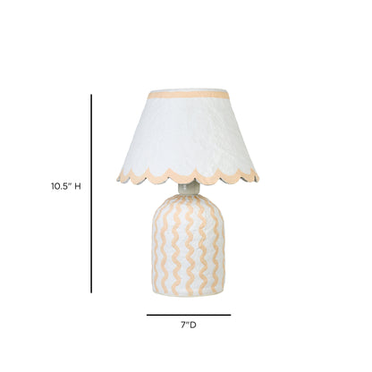 Blum Scalloped Cotton Mache Table Lamp