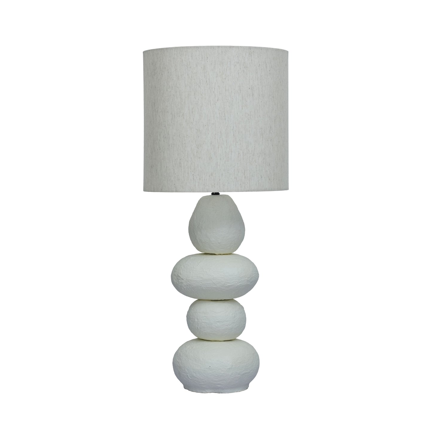 Pebble Cream Papier Mache Table Lamp