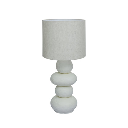 Pebble Cream Papier Mache Table Lamp - Default Variant
