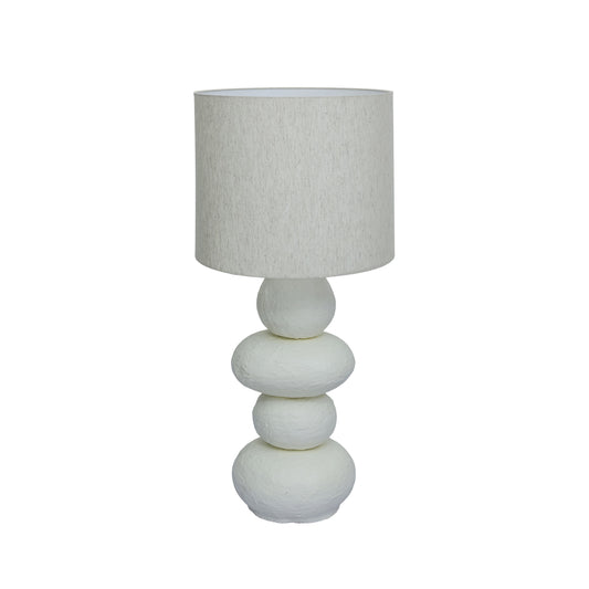 Pebble Cream Papier Mache Table Lamp - Default Variant