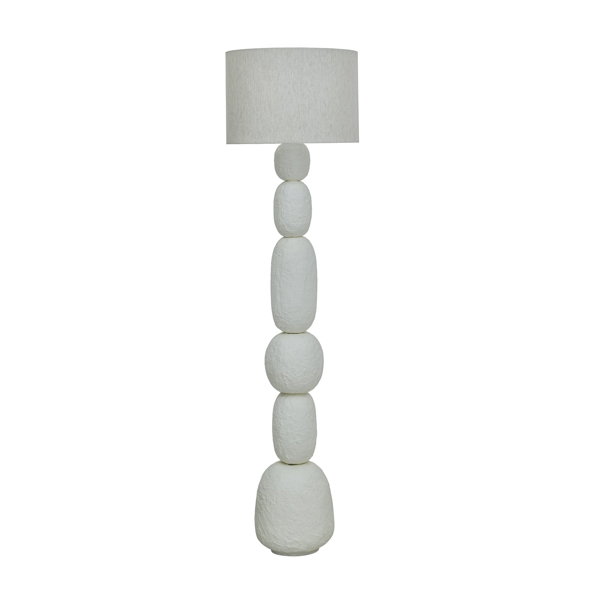 Pebble Cream Papier Mache Floor Lamp - Default Variant