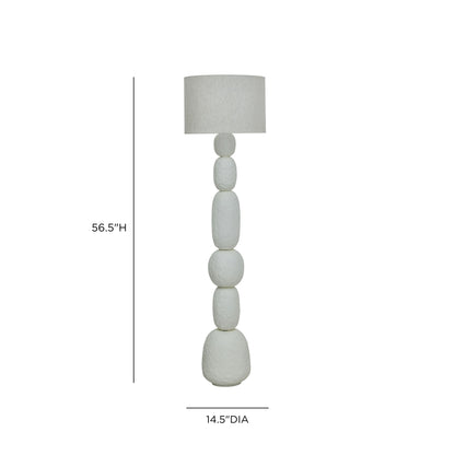 Pebble Cream Papier Mache Floor Lamp
