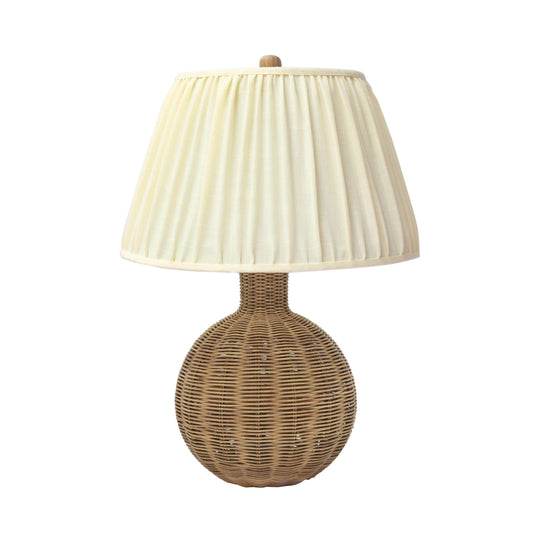 Pallora Cream &amp; Natural Rattan Table Lamp