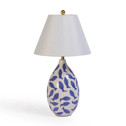 Sardine White &amp; Blue Ceramic Table Lamp - Default Variant