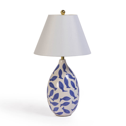 Sardine White &amp; Blue Ceramic Table Lamp - Default Variant