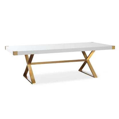 Adeline 95" Lacquer Rectangular Dining Table - White