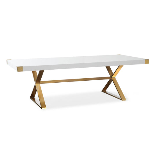 Adeline 95" Lacquer Rectangular Dining Table - White