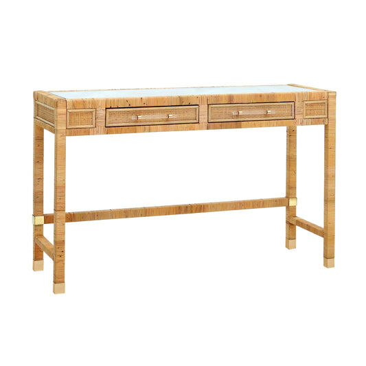 Amara 47" Woven Rattan Desk - Natural