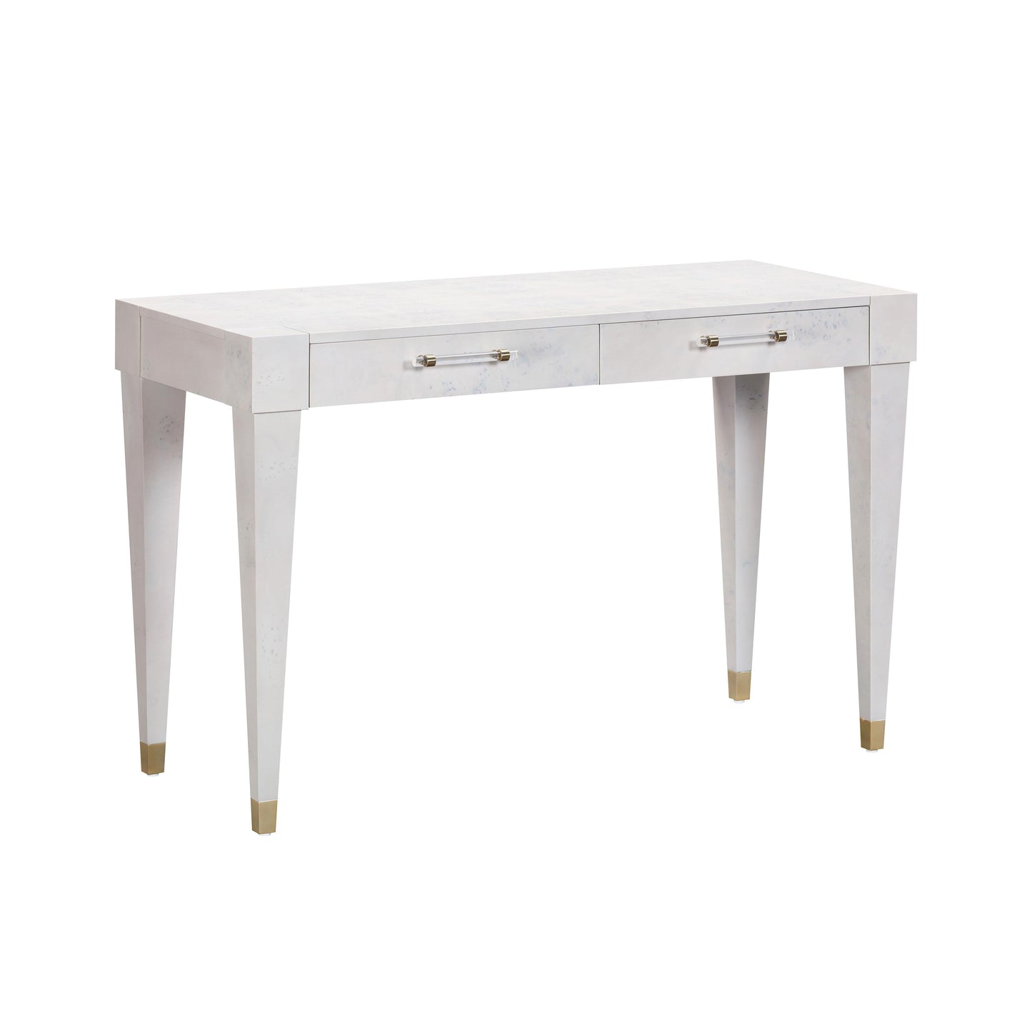 Brandyss 48" Burl 2-Drawer Work Desk - White