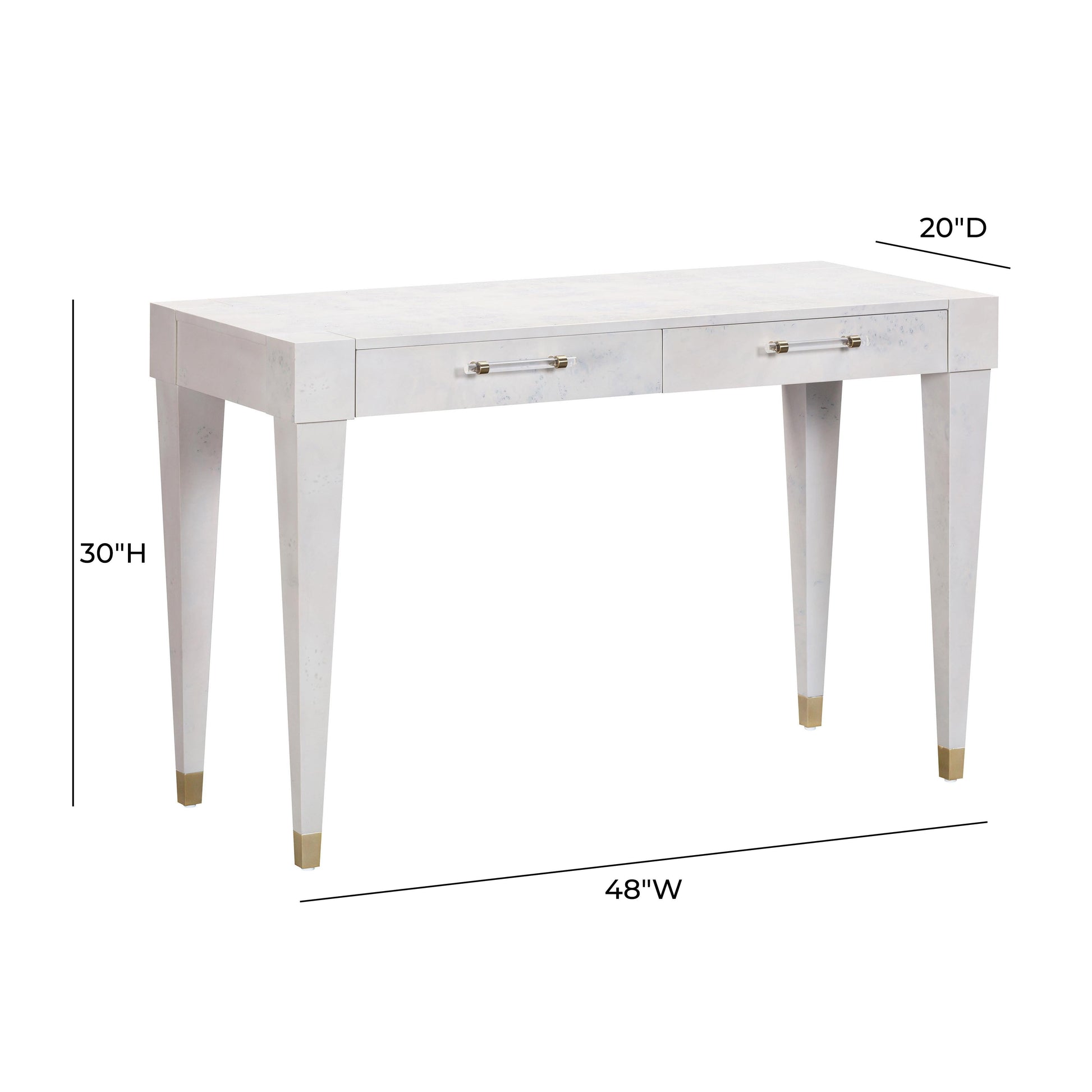 Brandyss 48" Burl 2-Drawer Work Desk