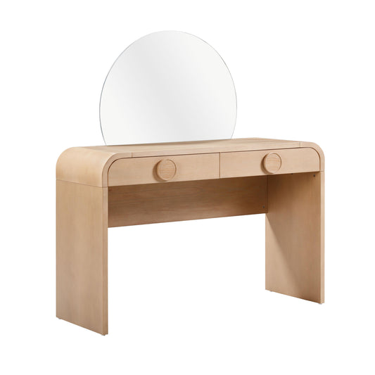 Moonrise 48 Natural Ash 2-Drawer Vanity Desk with Mirror - Default Variant