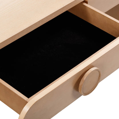 Moonrise 48 Natural Ash 2-Drawer Vanity Desk with Mirror